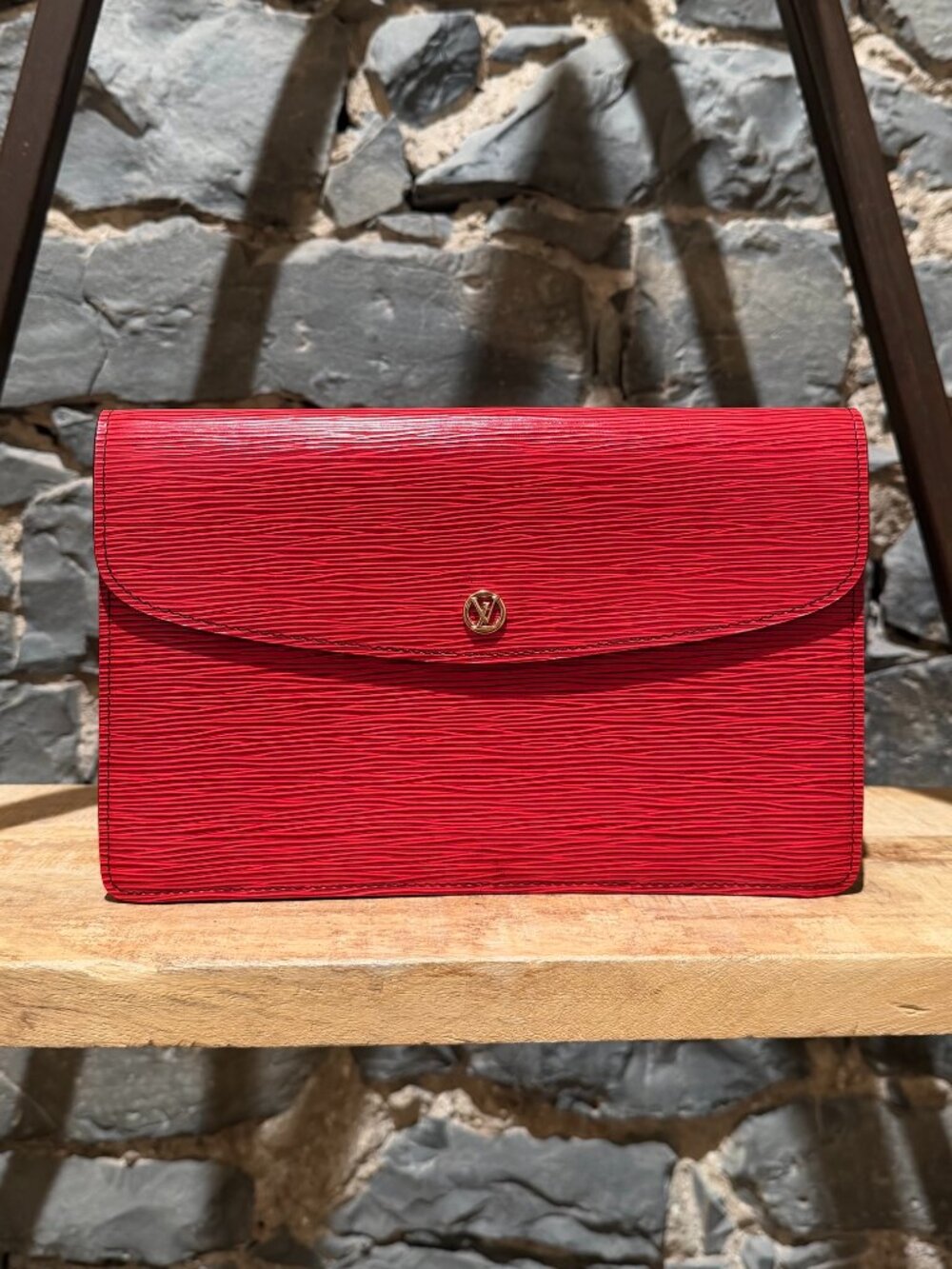 Louis Vuitton Vintage Red Epi Leather Montaigne 27 Pouch